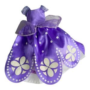 Disney Sofia The First Doll Dress For 10" Talking Sofia Figure Purple White Gown